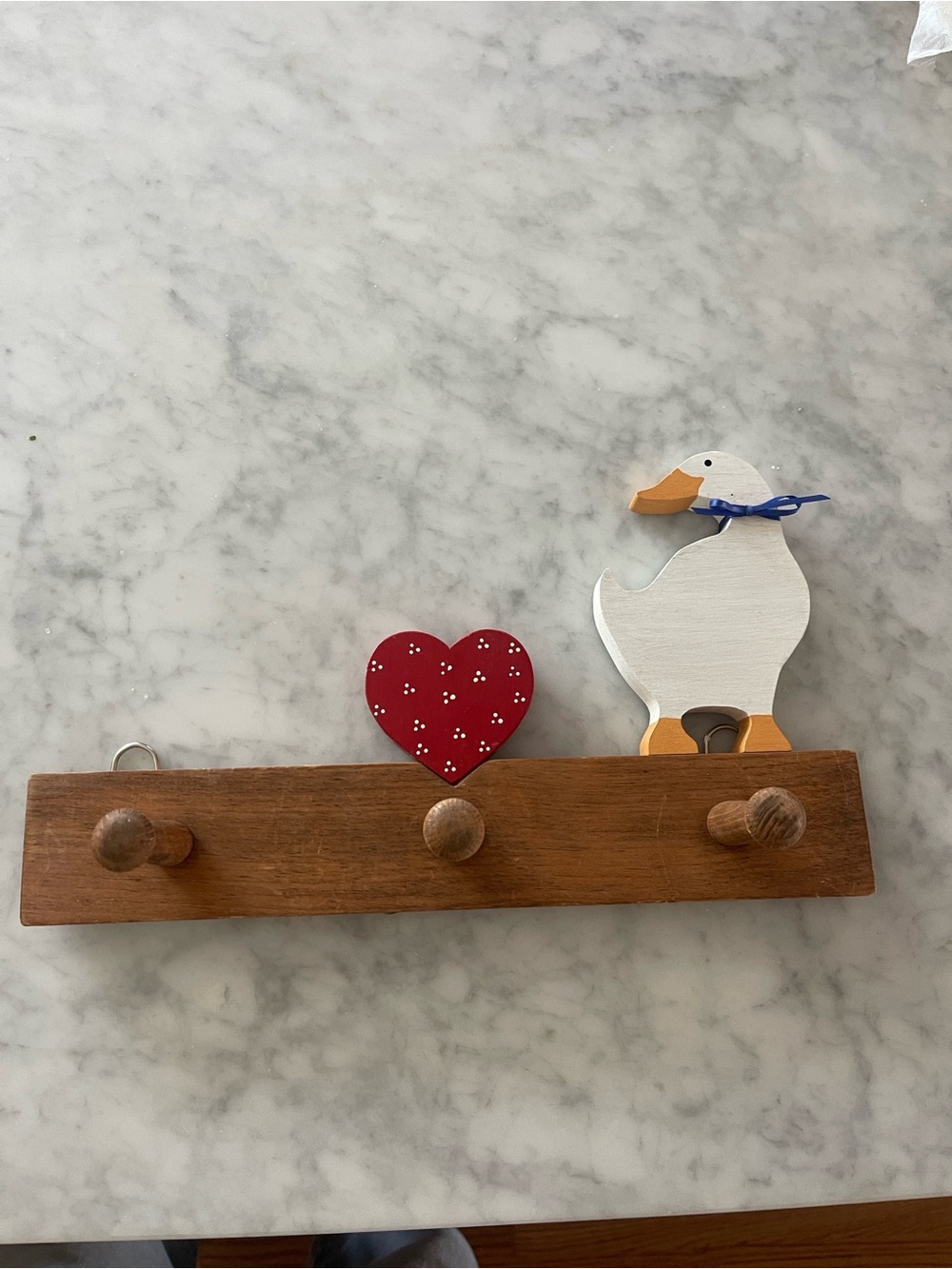 Wooden Wall  coat peg rack Decor Brown & White